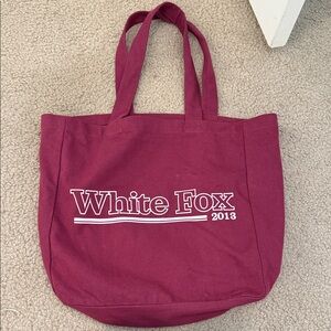 White Fox Boutique Maroon Tote Bag